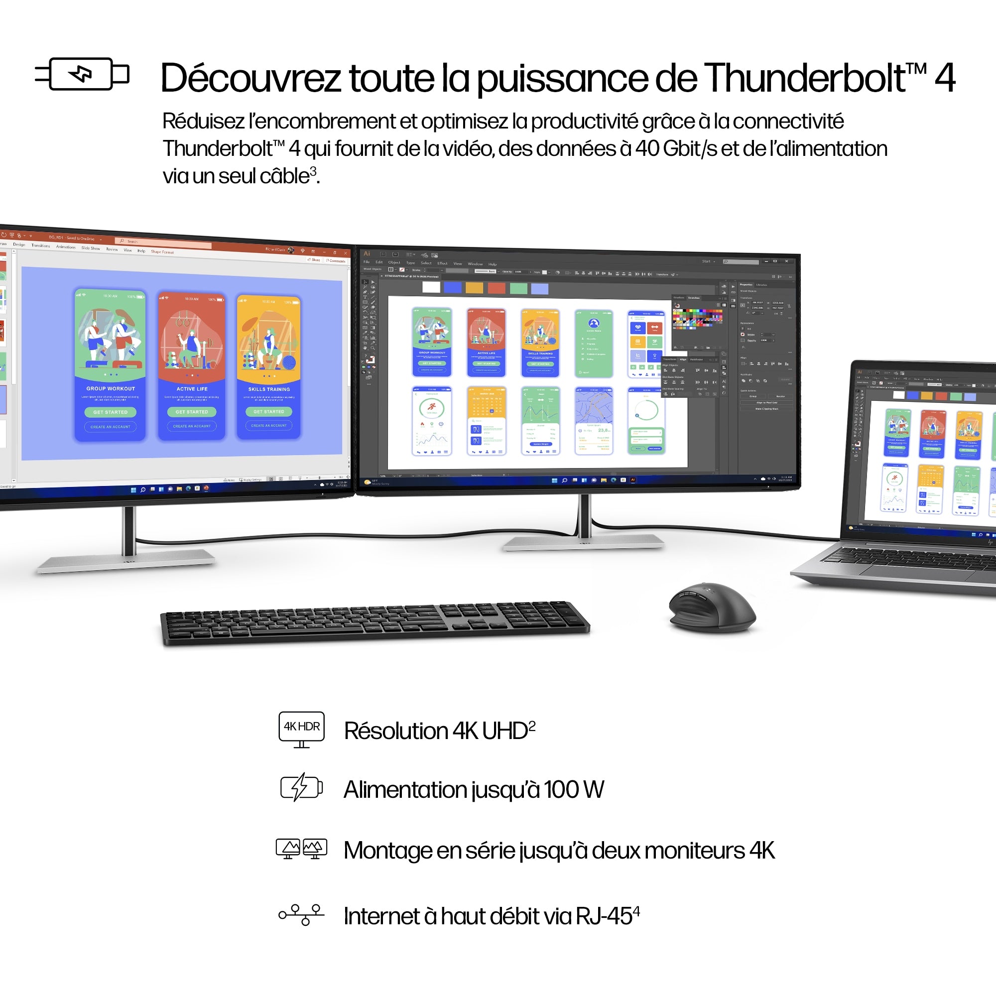 HP Écran 4K Série 7 Pro 732pk 31.5p 4K UHD 3840x2160 HDMI USB-C USB hub DisplayPort