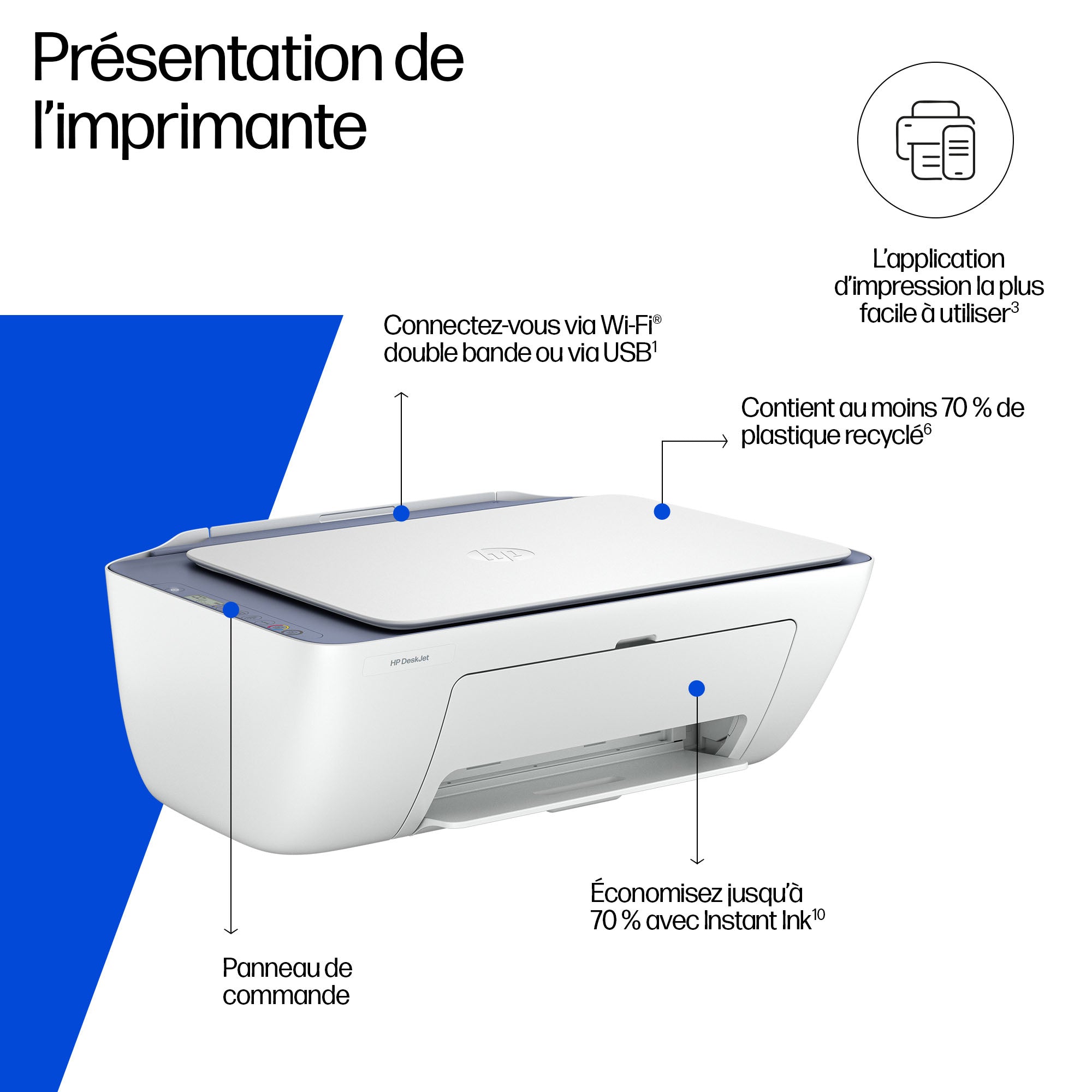 HP DeskJet 2922 All-in-One Printer imprimante jet d encre a4