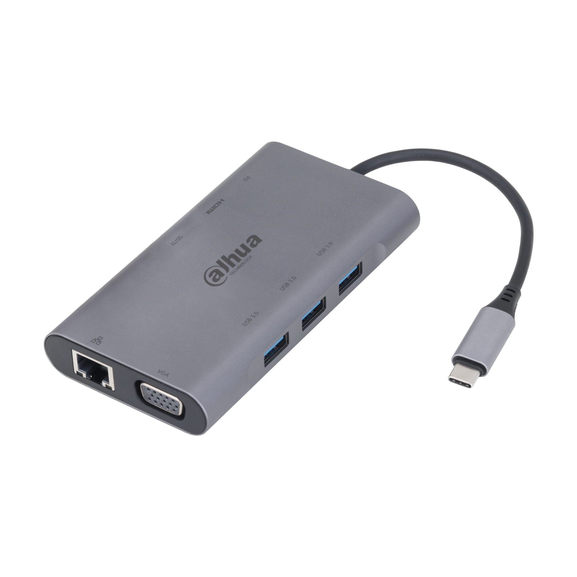 Dahua TC39 9-en-1 USB 3.1 Type-C vers USB 3.0 + HDMI + RJ45 + VGA + SD/TF + PD Station d'accueil