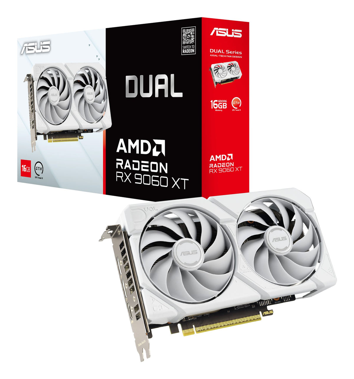 ASUS DUAL RX 9060 XT 16Go GDDR6 2xDP 1xHDMI WHITE
