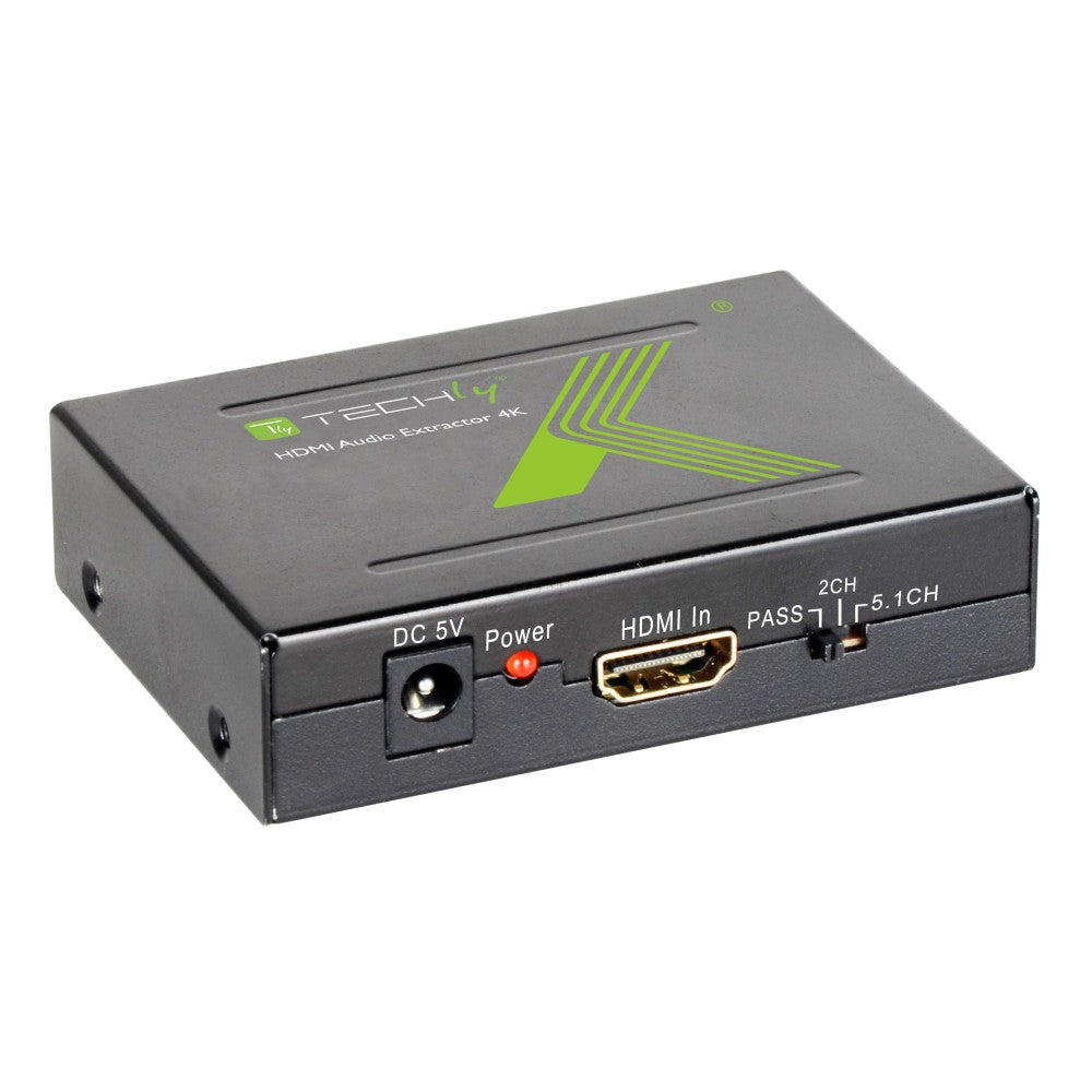 Techly IDATA HDMI-EA Extracteur audio SPDIF 5.1CH, RCA analogique 2CH avec HDMI 4K60Hz