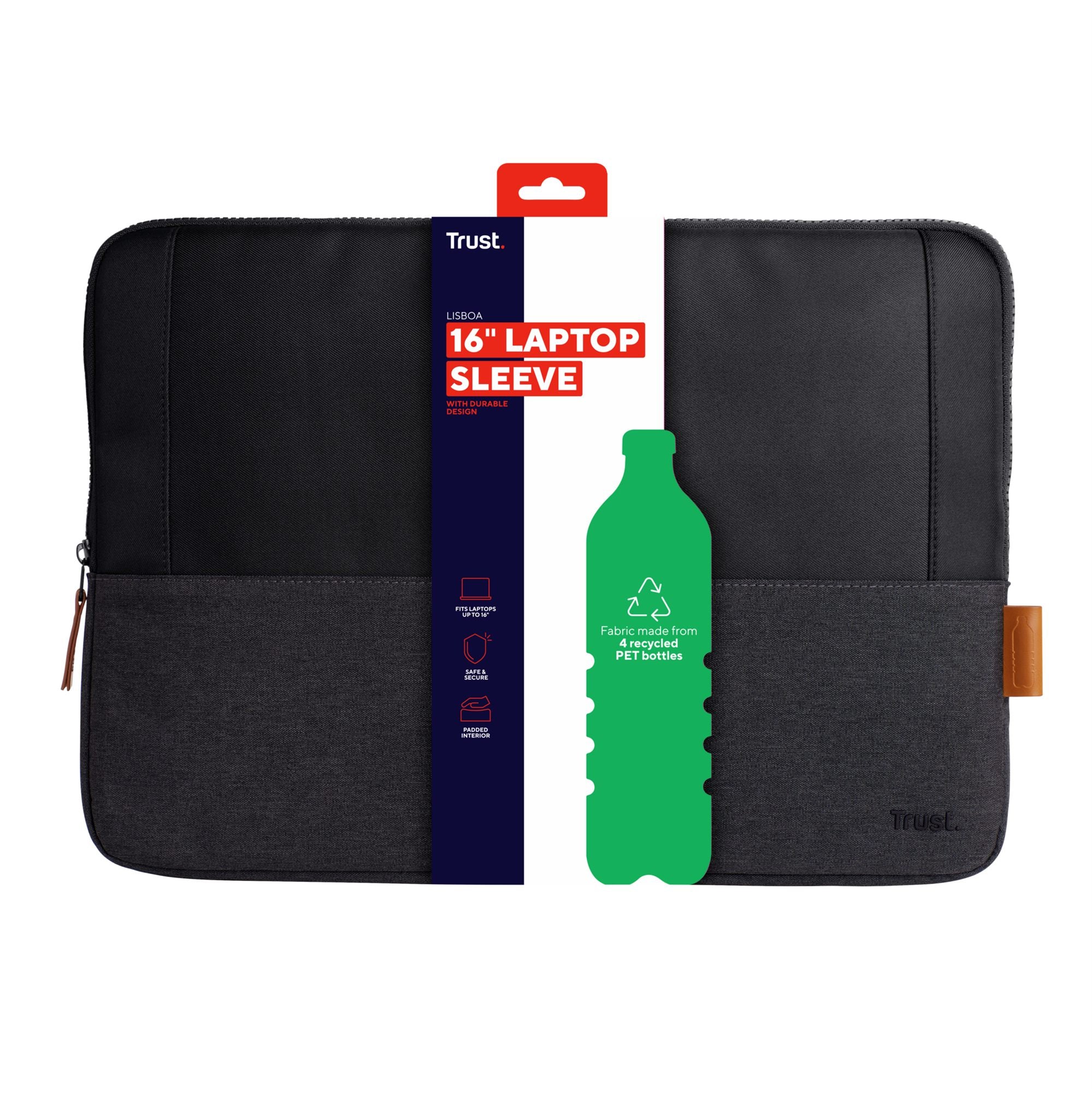 TRUST Housse de protection LISBOA noire 16p