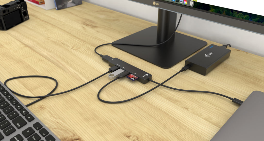 I-TEC USB-C Travel Easy Dock HDMI4K USB-C USB3.0 USB2.0 SD+microSD Card reader Power Delivery 60W 20cm USB-C Cable Sans Alimentation