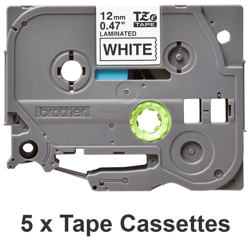 Pack de 5 rubans TZe231 12mm Noir sur f