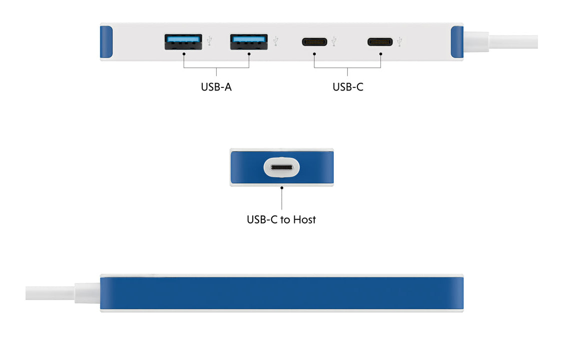 HyperDrive Flex 4 Port USB-C Hub Blue