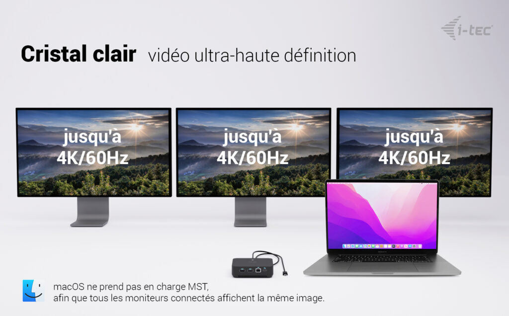 I-TEC USB-C DS 2 x HDMI 1x DP 1x GLAN 1x USB-C 3.2 3x USB-A 3.2 2x USB 2.0 1x 3.5mm Audio/Mic 1x 100W USB-C Power Delivery