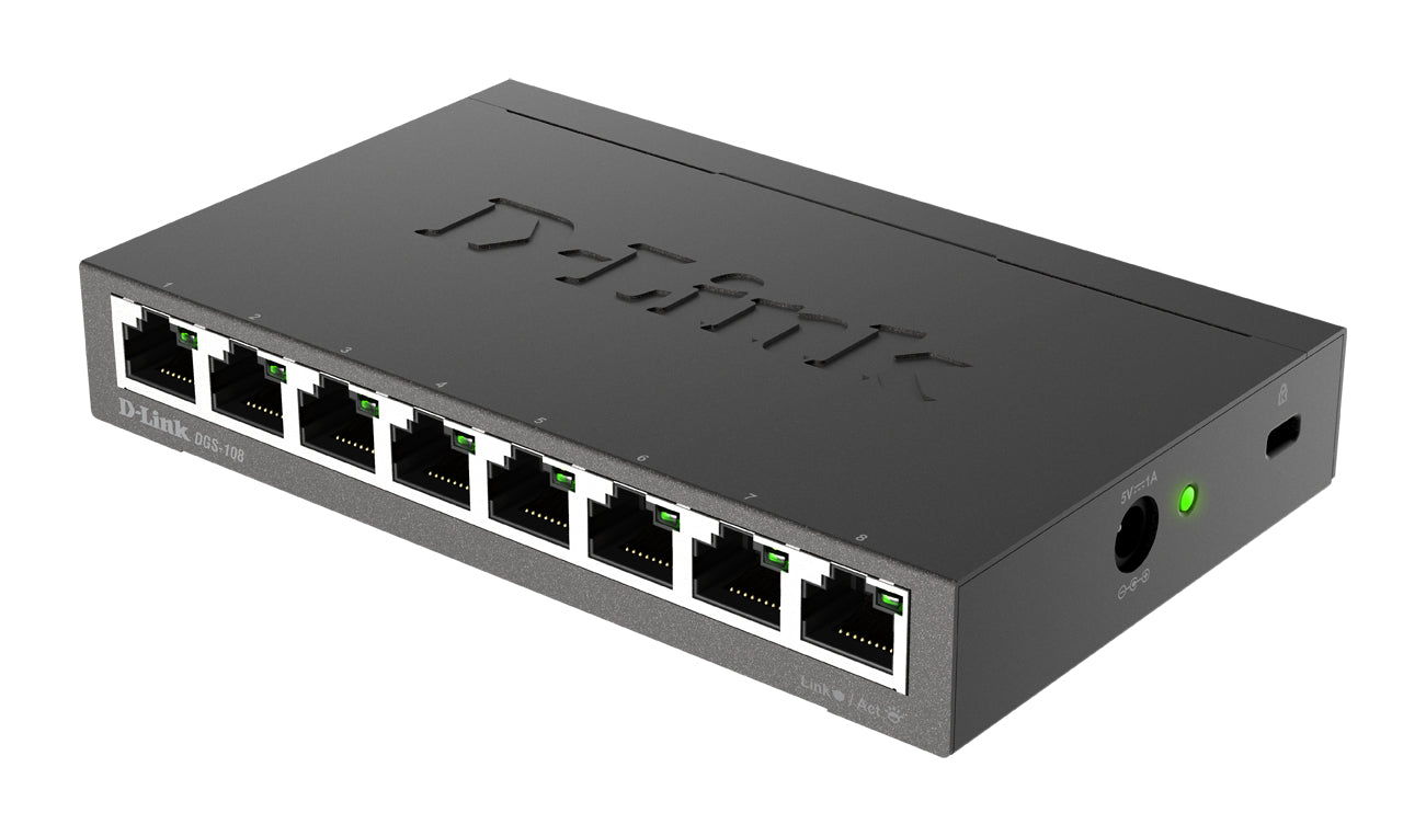 D-LINK 8-port 10/100/1000Mbps Gigabit Ethernet Switch - Metal Housing