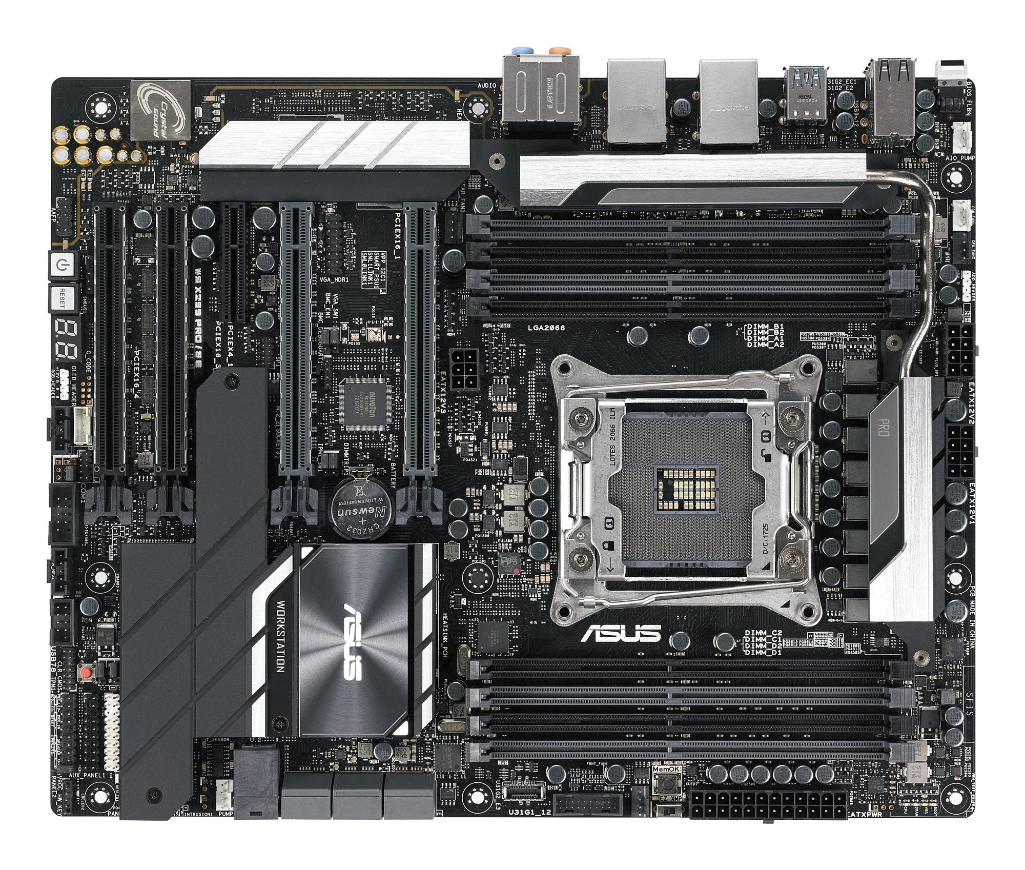 ASUS WS X299 PRO/SE LGA2066 DDR4 4133MHz dual M.2 M.2 heatsink U.2 USB 3.1 Gen 2 connectors 4xPCIe 3.0 x16 SATA 6Gb/s ATX MB