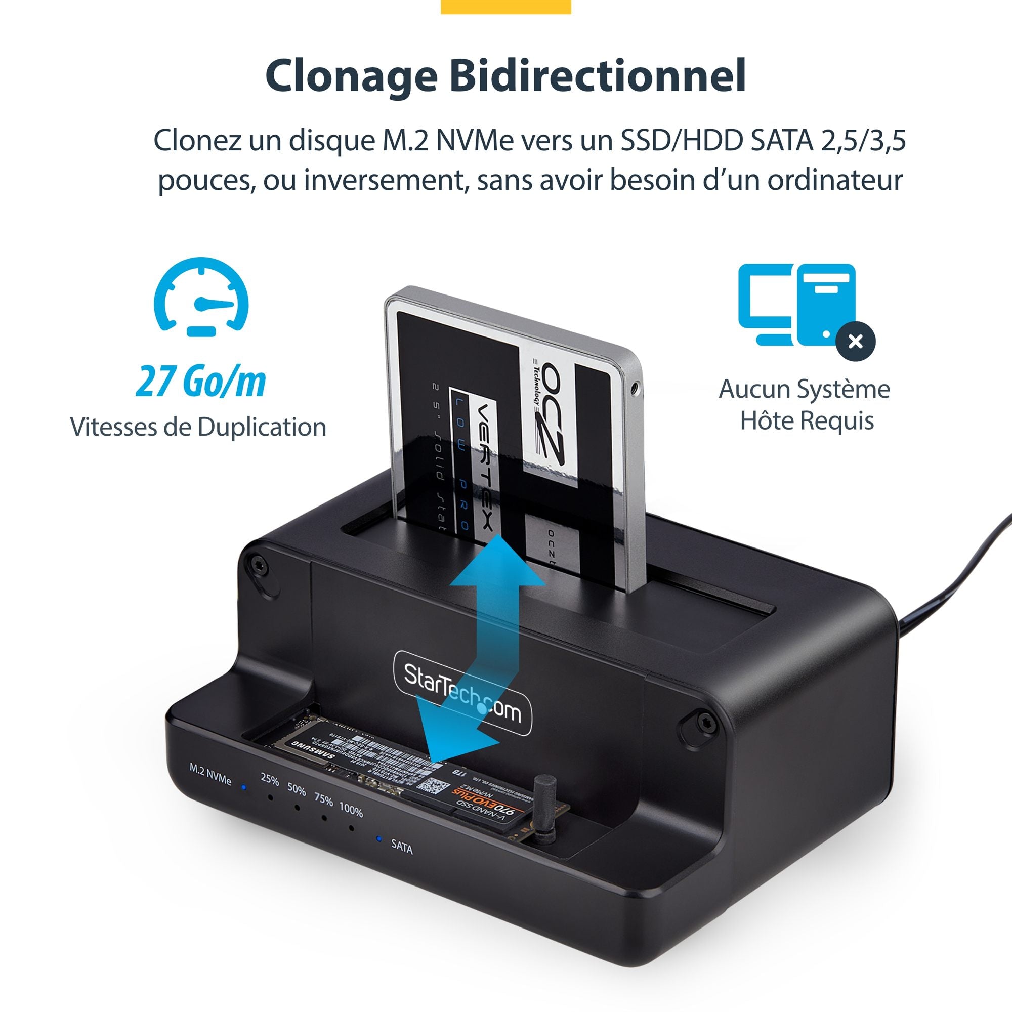 M.2 NVMe to 2.5/3.5" SATA Duplicator