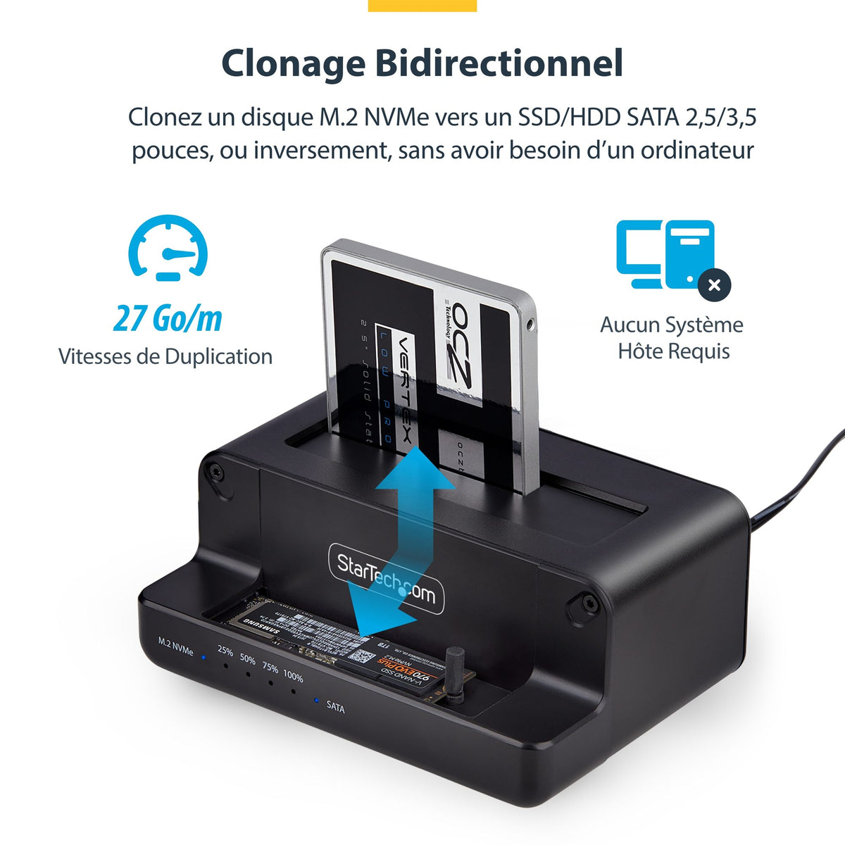 M.2 NVMe to 2.5/3.5" SATA Duplicator