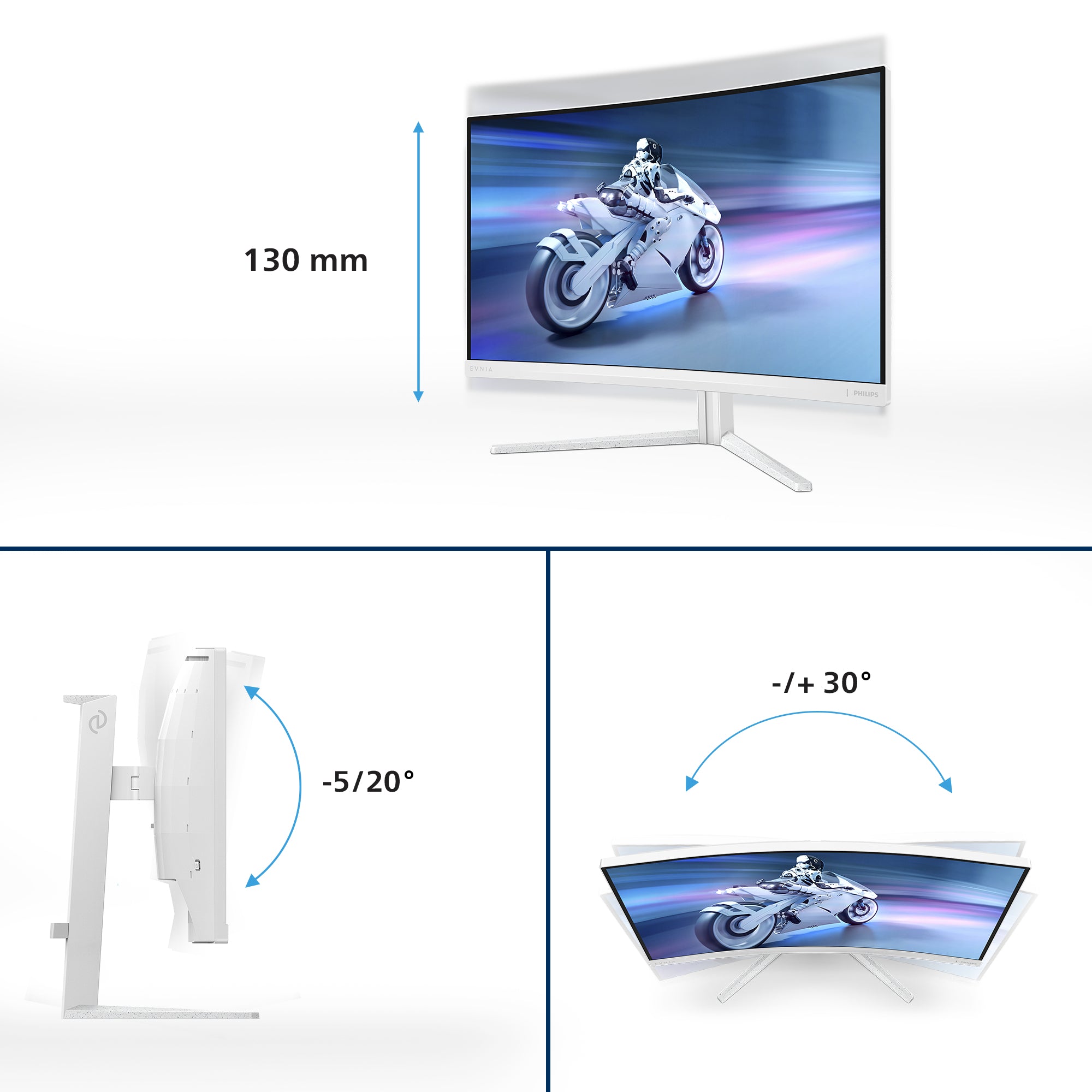 PHILIPS 27M2C5501/00 27p Curved Gaming Monitor 2560x1440 180Hz 1ms 2xHDMI DP white