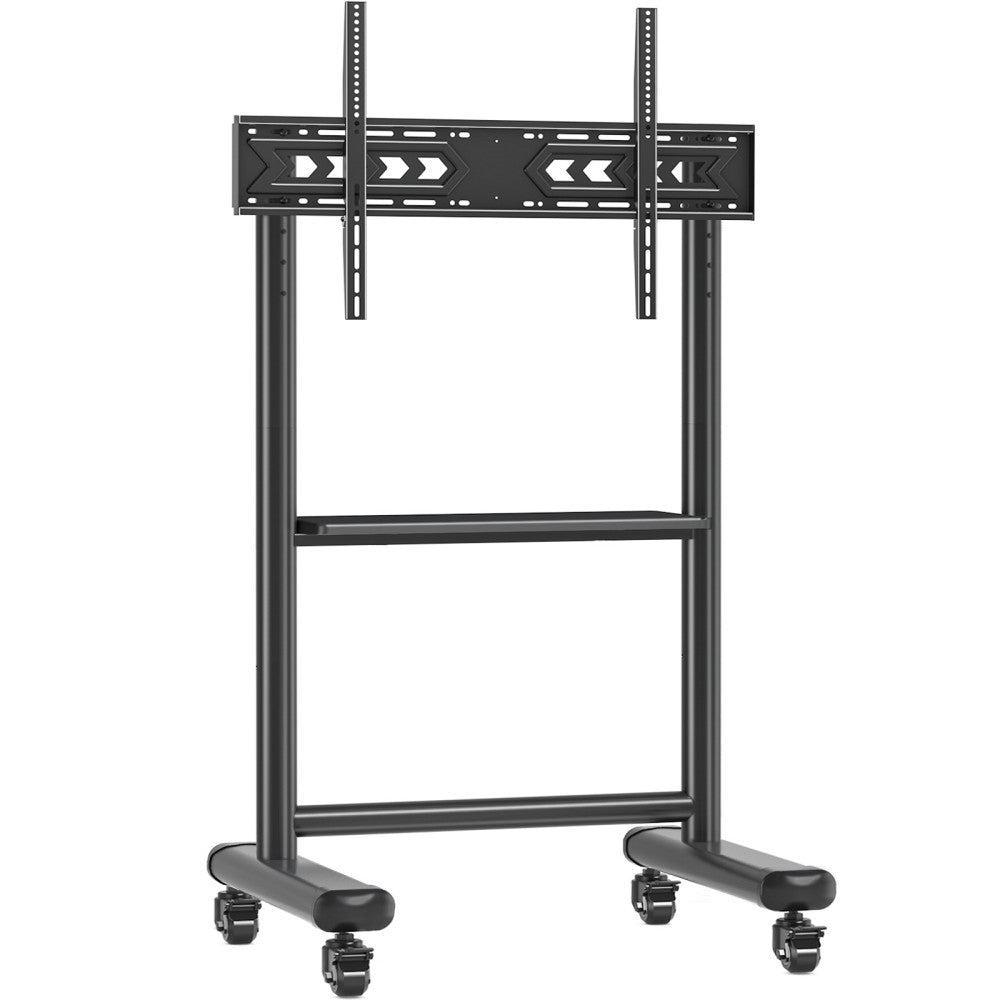 Techly ICA-TR533BK Support TV mobile 60-86” jusqu'a 68kg étagere AV réglable