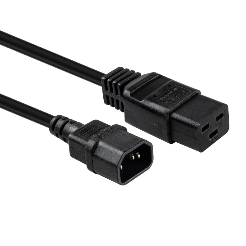 LINDY 1m C14 to C19mains Extension Cable Black
