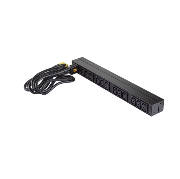 APC Basic Rack-Mount PDU Rack AC 208/230V input IEC 60320 C20 output connectors 12 power IEC 60320 C13 1U 19 2.49m cord BK