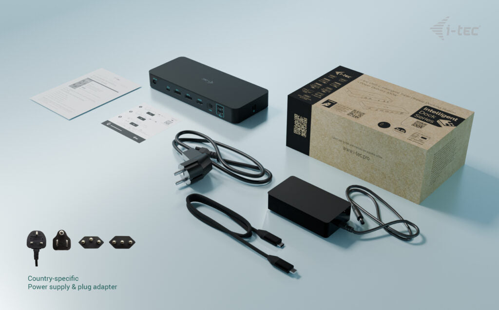 I-TEC USB-C Intelligent Triple Display Docking Station 1xHDMI 2xDP 1xGLAN 2xUSB-C Gen2 2xUSB-A Gen2 2xUSB-A Gen1 1xAudio/Mic PD 100W