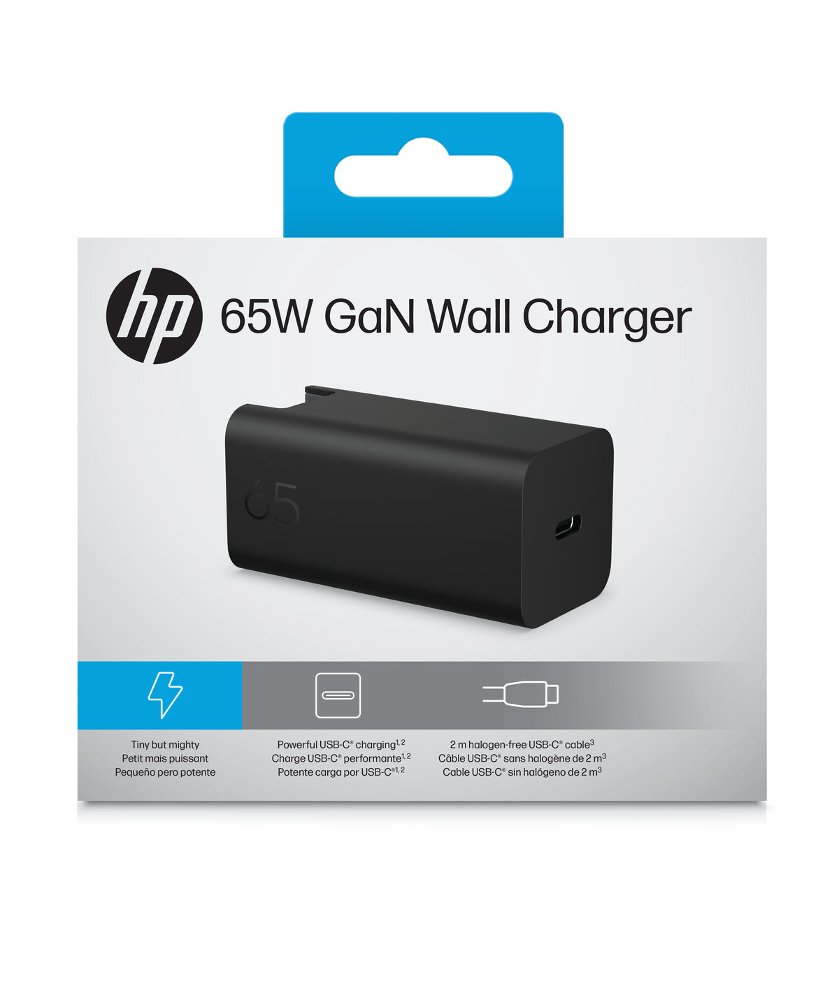 HP 65W GaN Wall CHRGR EMEA-INTL EN Loc-E
