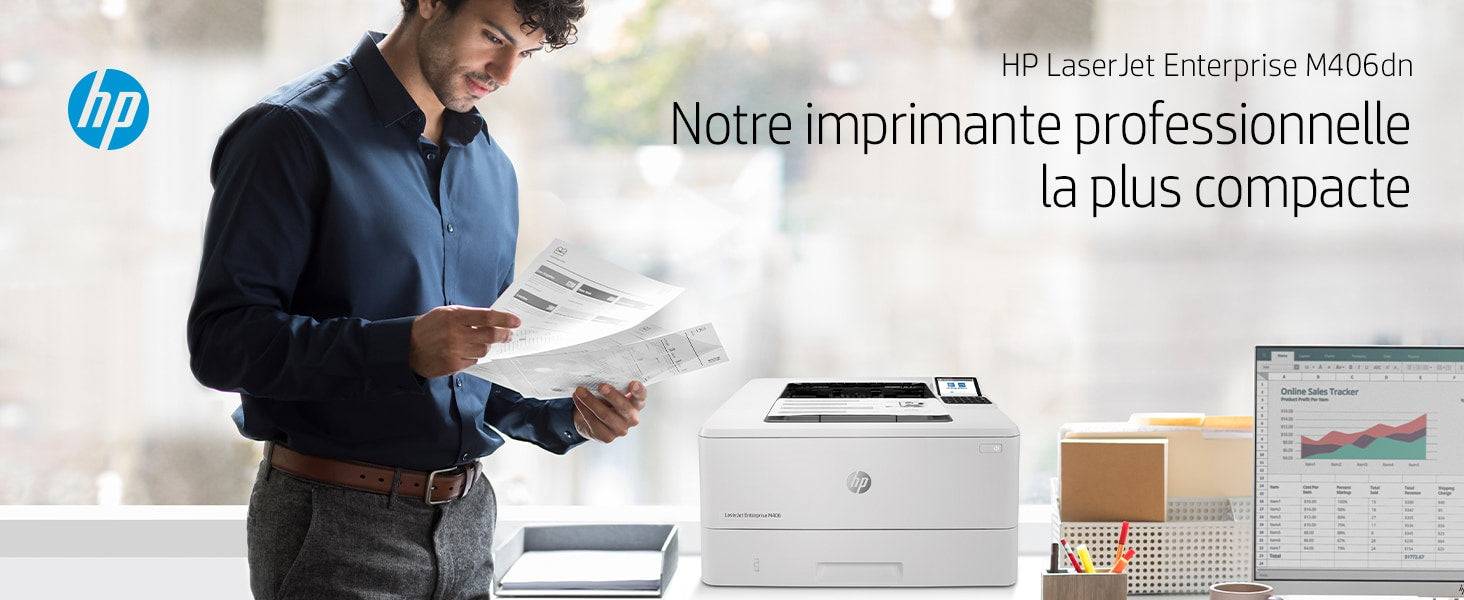 HP LaserJet Enterprise M406dn Printer Mono Duplex laser A4 1200x1200dpi 40ppm 350sheets USB LAN