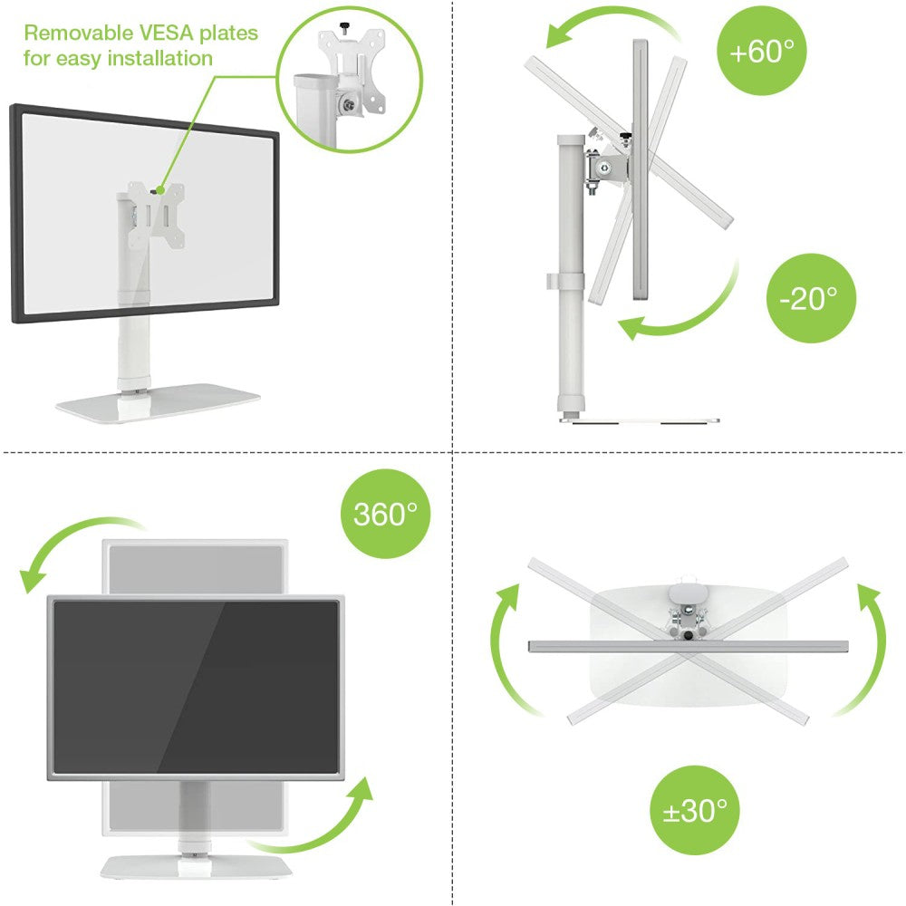 "Techly ICA-LCD 260 Support TV 17-27"" base inclinable pour télévision moniteur"