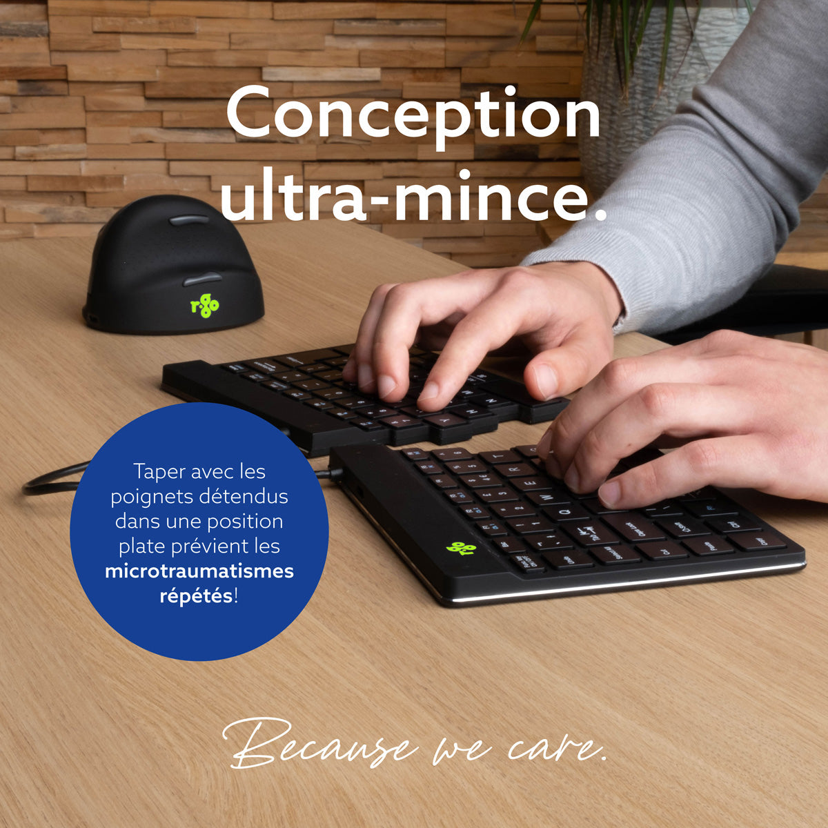 R-GO TOOLS Clavier ergo Split Break, divisé, Bluetooth noir