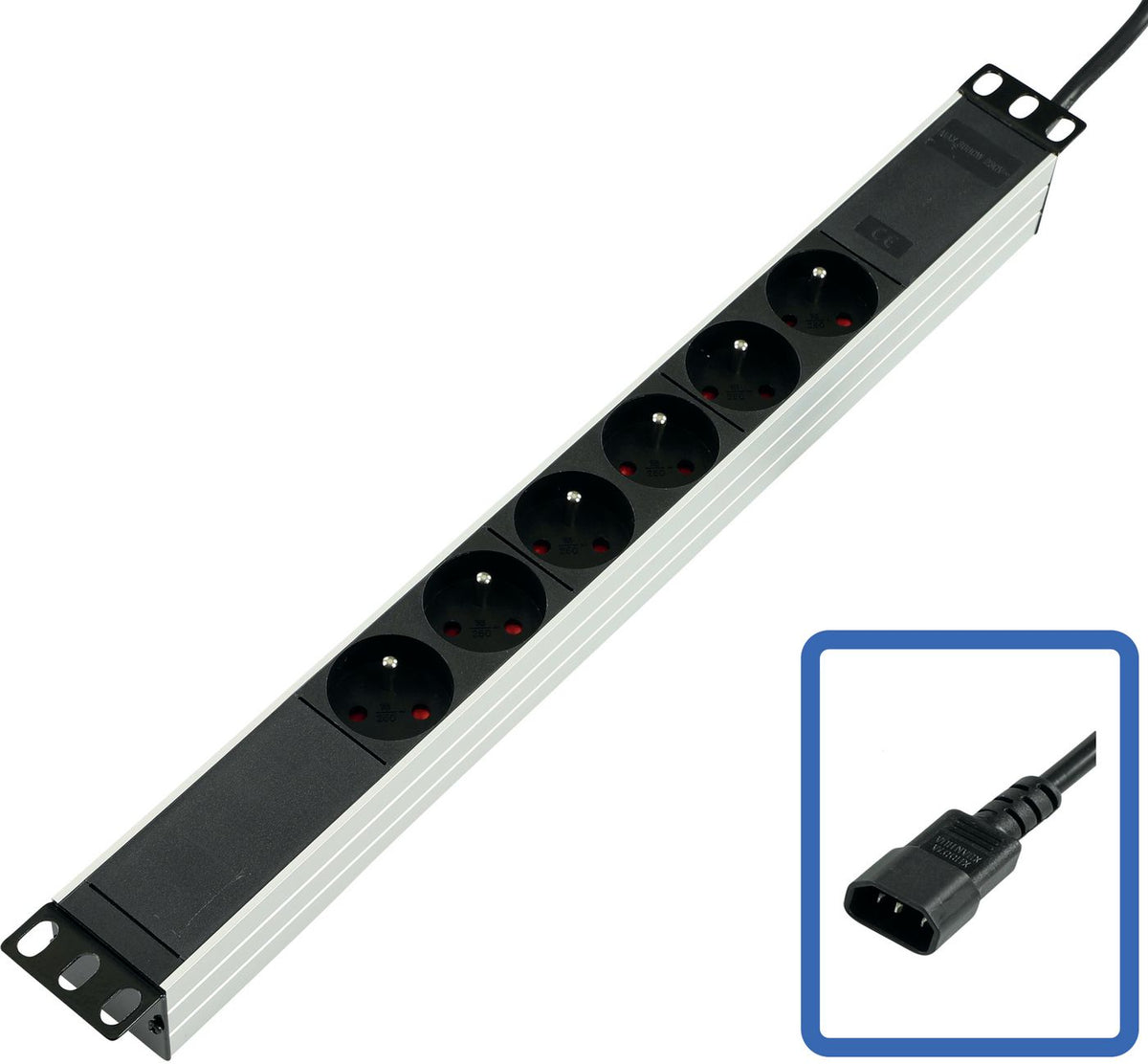 Multiprise rackable 19" 6 prises / cordon C14