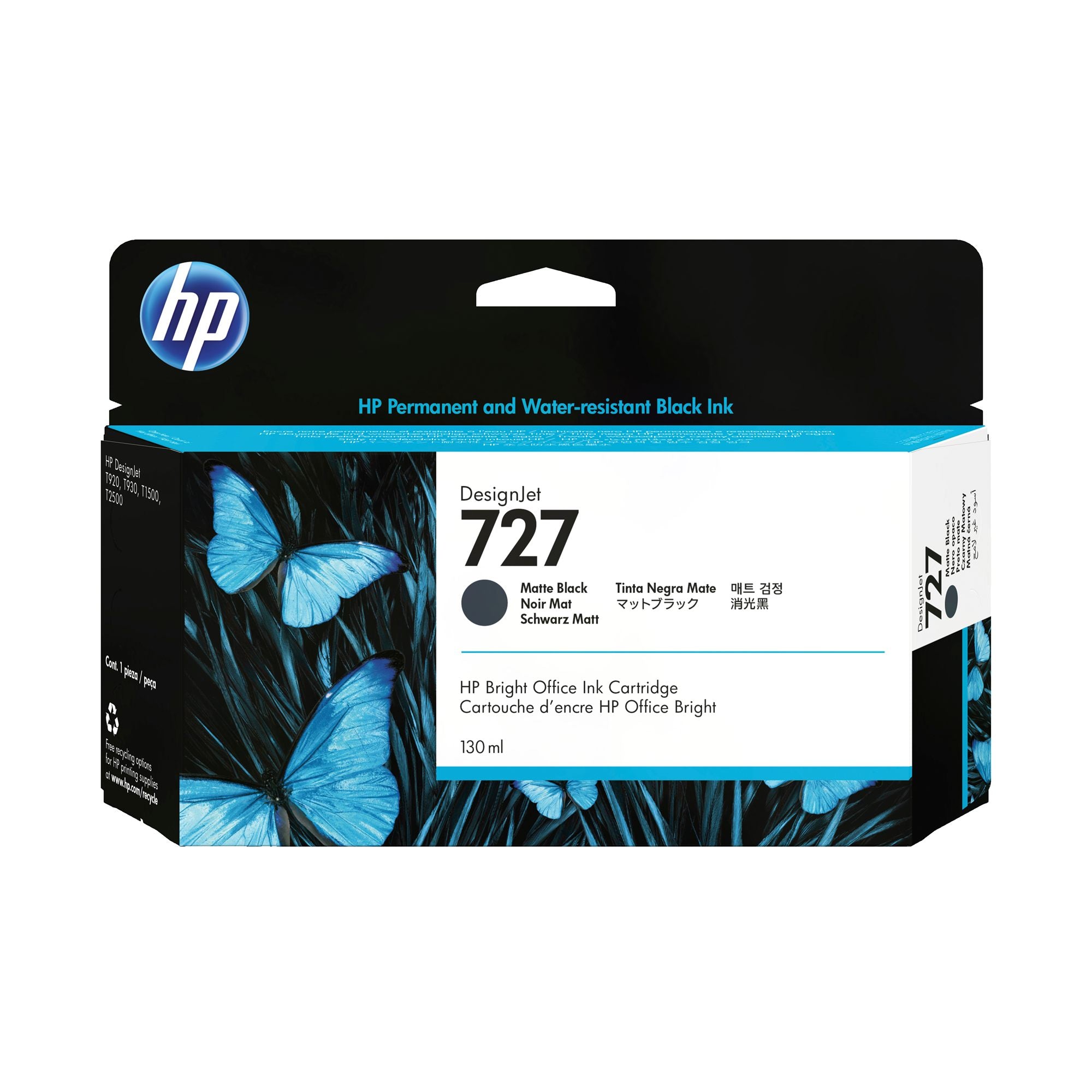 HP 727 original Ink cartridge B3P22A matte black standard capacity 130 ml 1-pack
