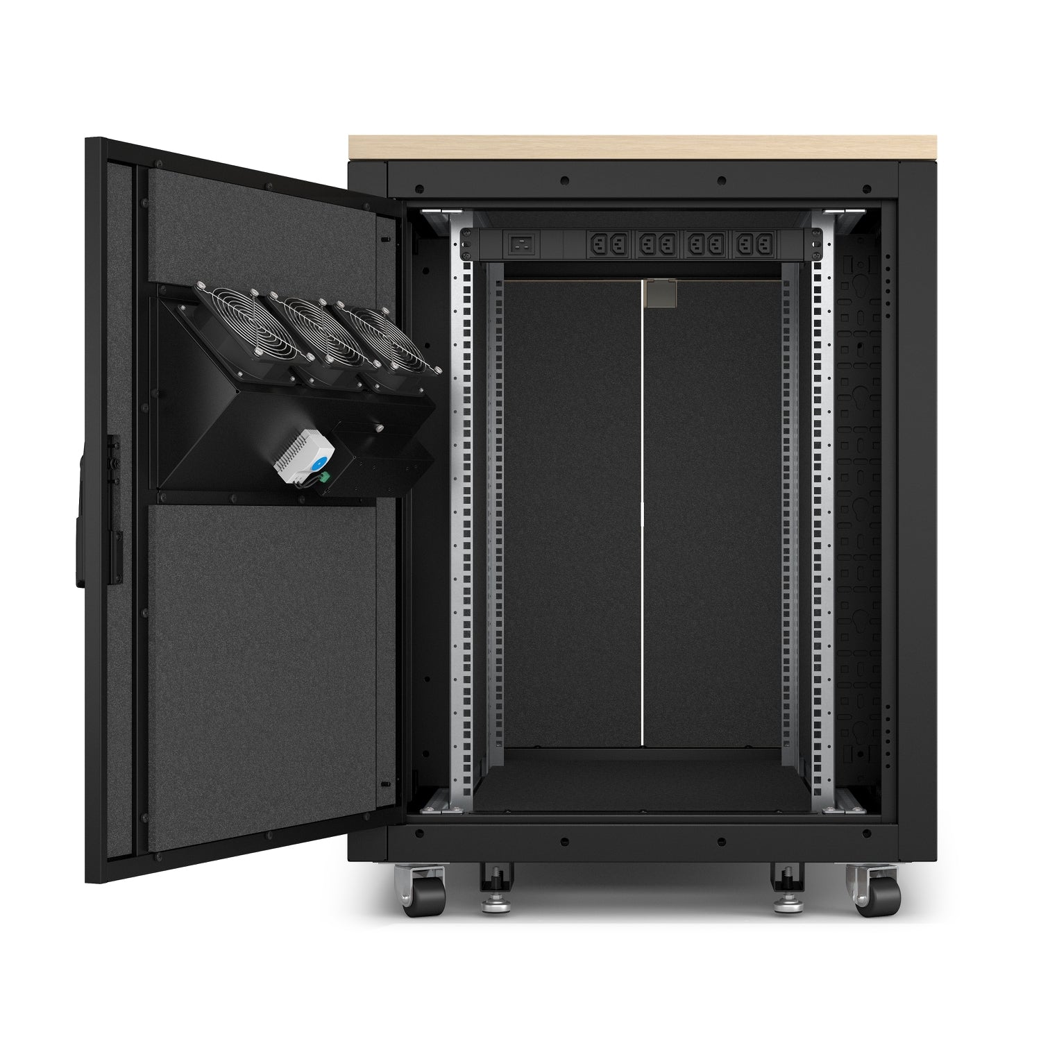 APC NetShelter Soundproof Server Rack 17U 230V 1000H x 750W x 1134D mm Maple