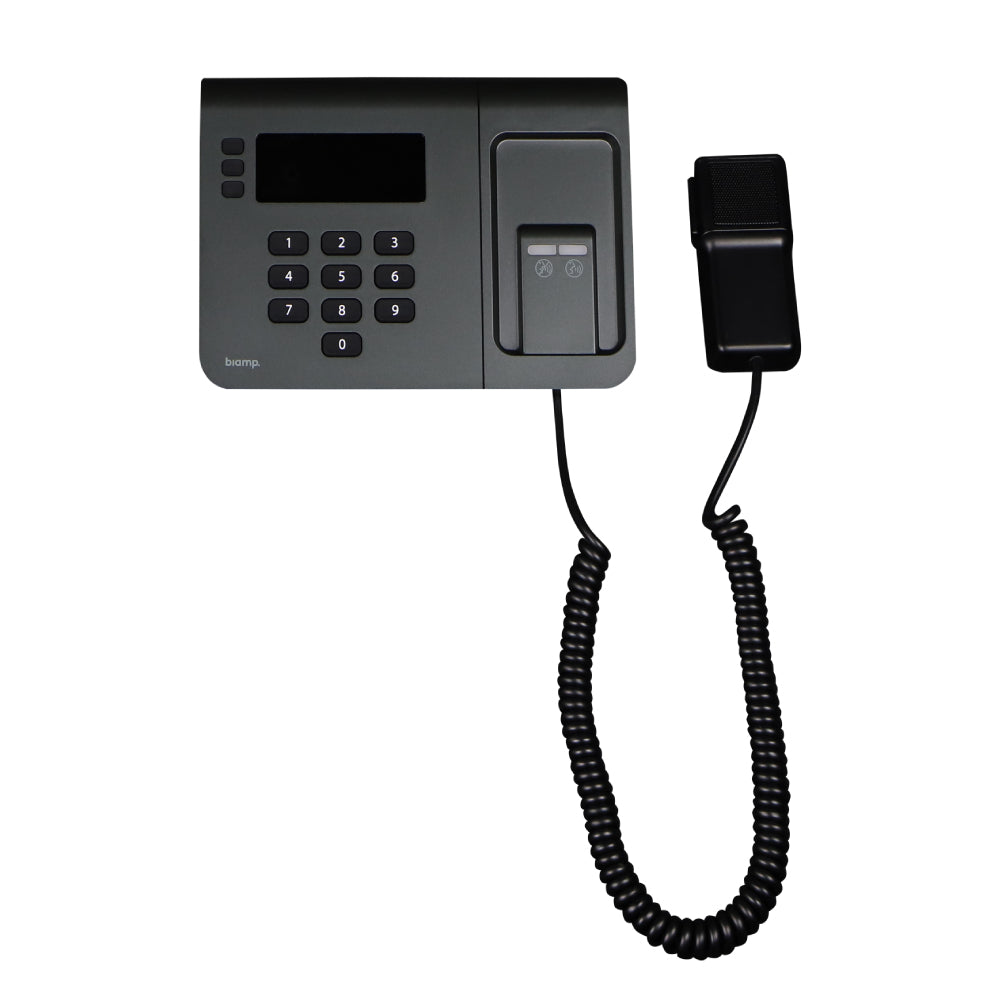 Biamp Tesira - 10-BUTTON convenience paging station with handheld microphone, tabletop or wall mount.