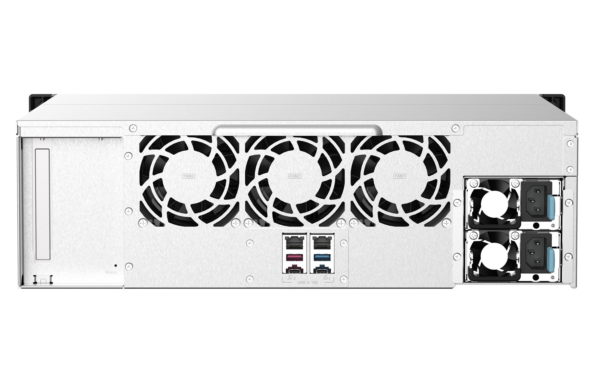 QNAP 16-bay Rackmount NAS AMD Ryzen V1000 series V1500B 4C/8T 2.2GHz 16Go DDR4 RAM 2x2.5GbE LAN optional 10GbE & M.2 NVMe/SATA