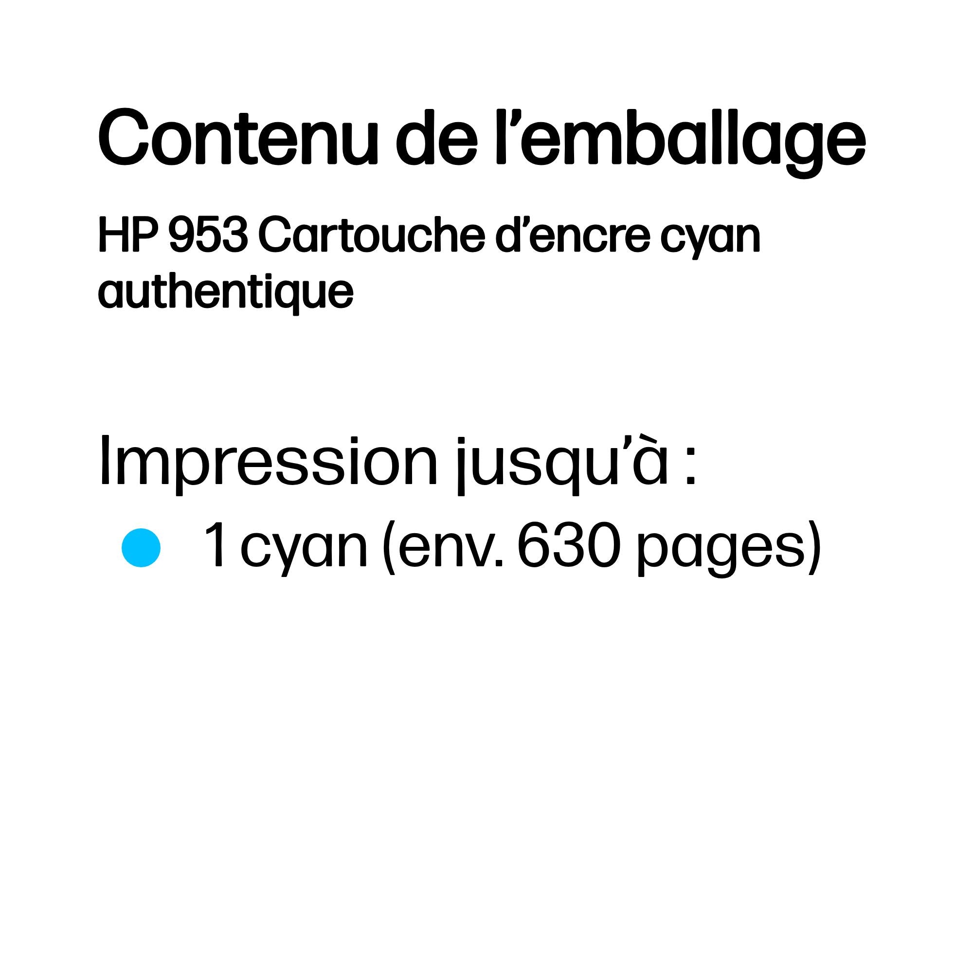 HP 953 Cyan Original Ink Cartridge