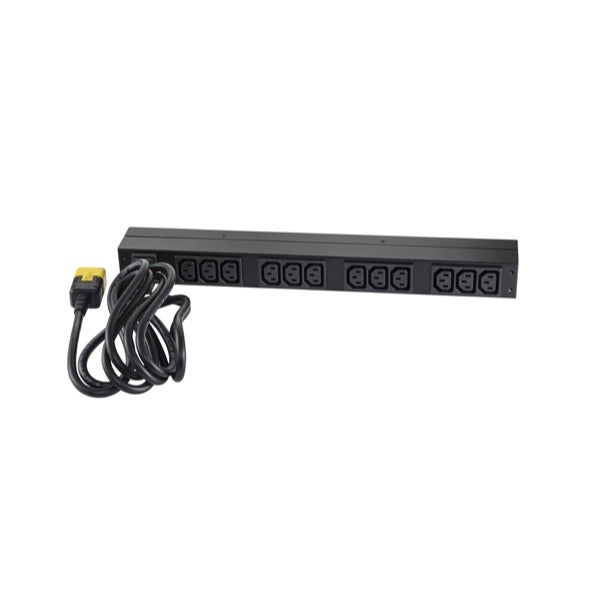 APC Basic Rack-Mount PDU Rack AC 208/230V input IEC 60320 C20 output connectors 12 power IEC 60320 C13 1U 19 2.49m cord BK