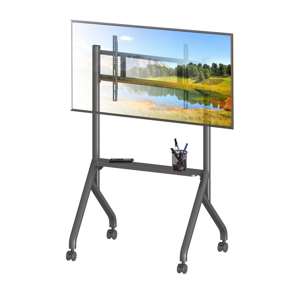 "Techly ICA-TR53MB Support TV mobile 55-86"" jusqu'a 80kg étagere AV réglable"