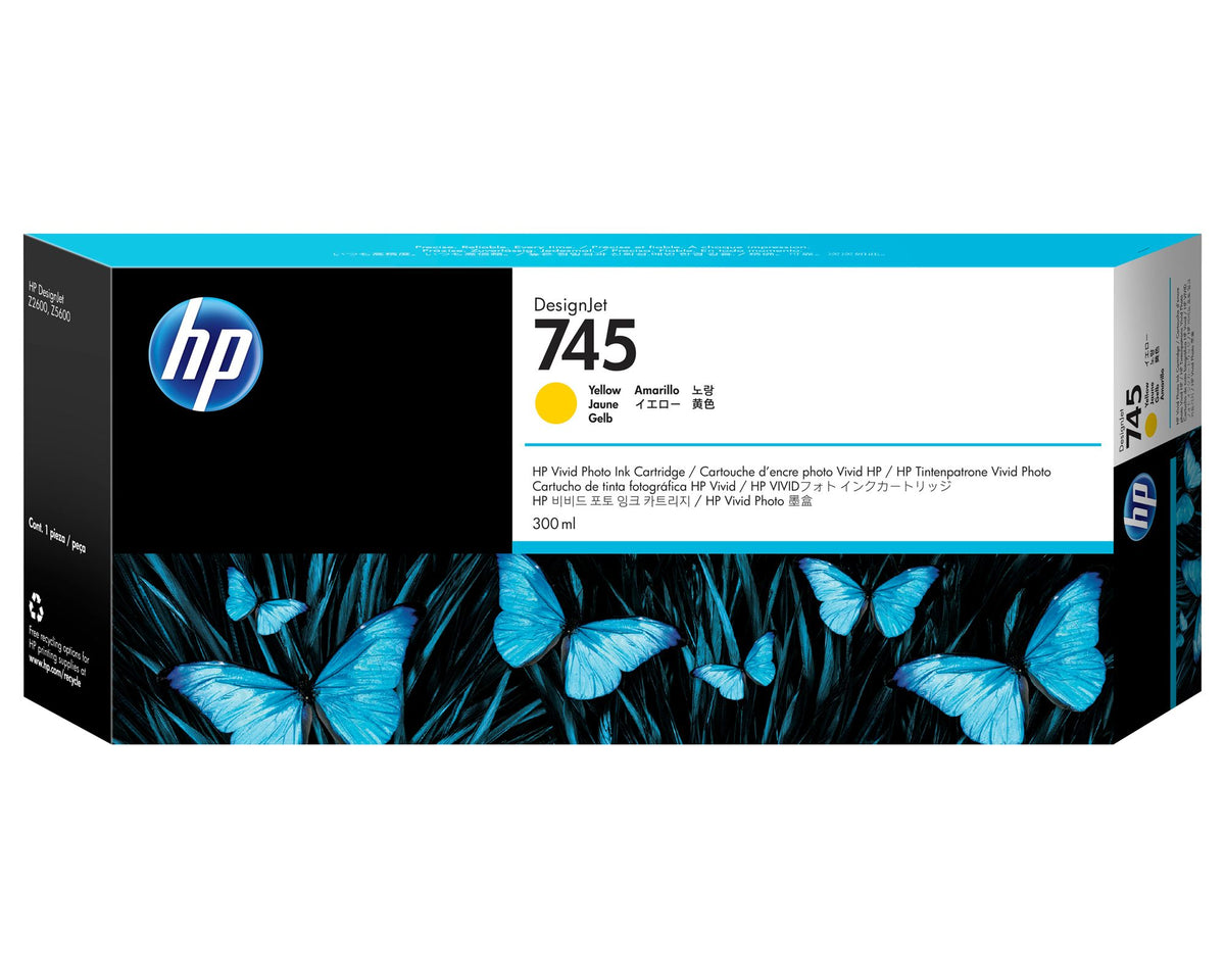 HP 745 original Ink cartridge F9K02A Yellow 300 ml