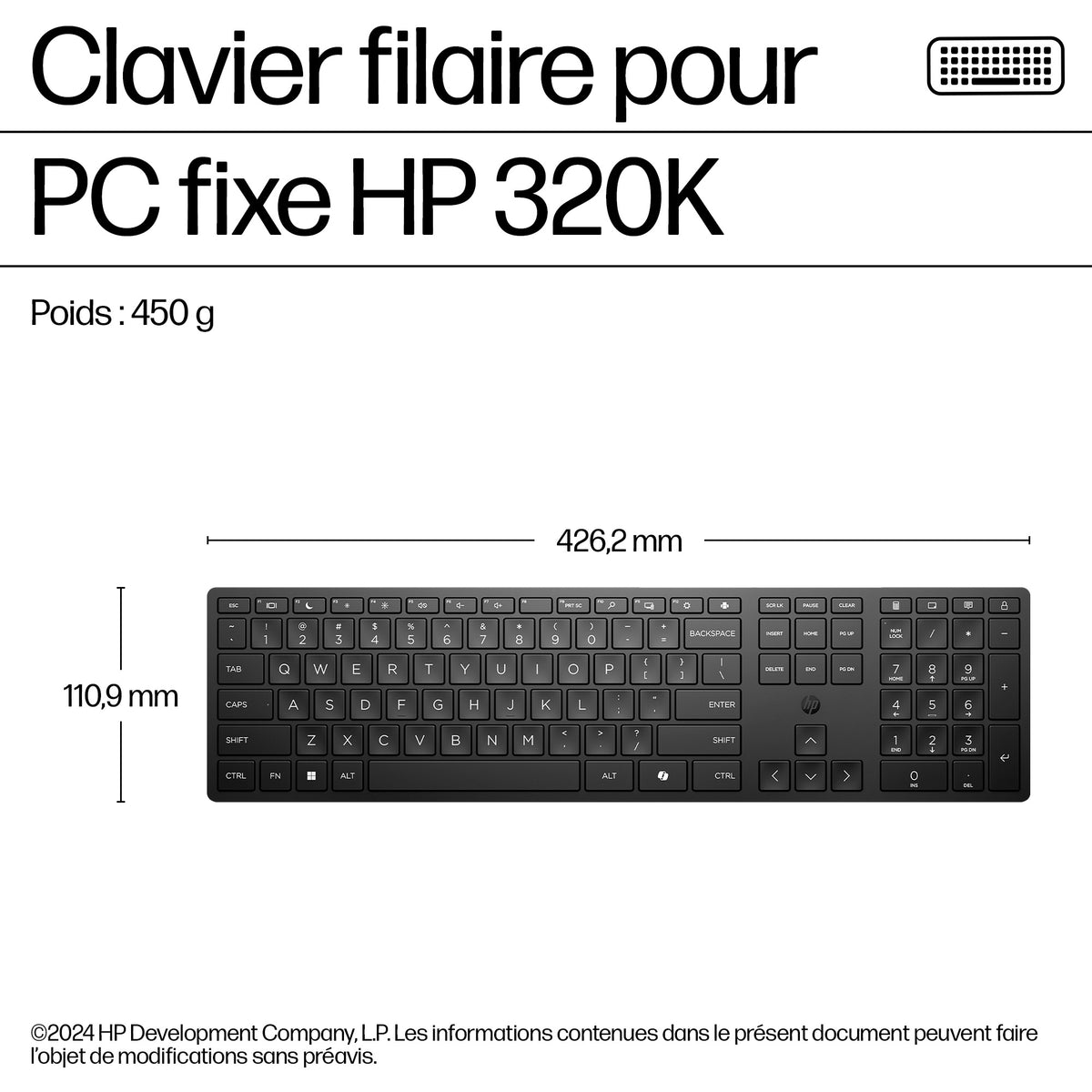 HP 320K Wired Keyboard SmartBuy (FR)
