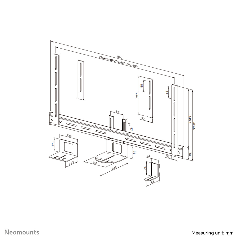 NEOMOUNTS PTZ/UC camera shelf kit VESA max 5kg universal