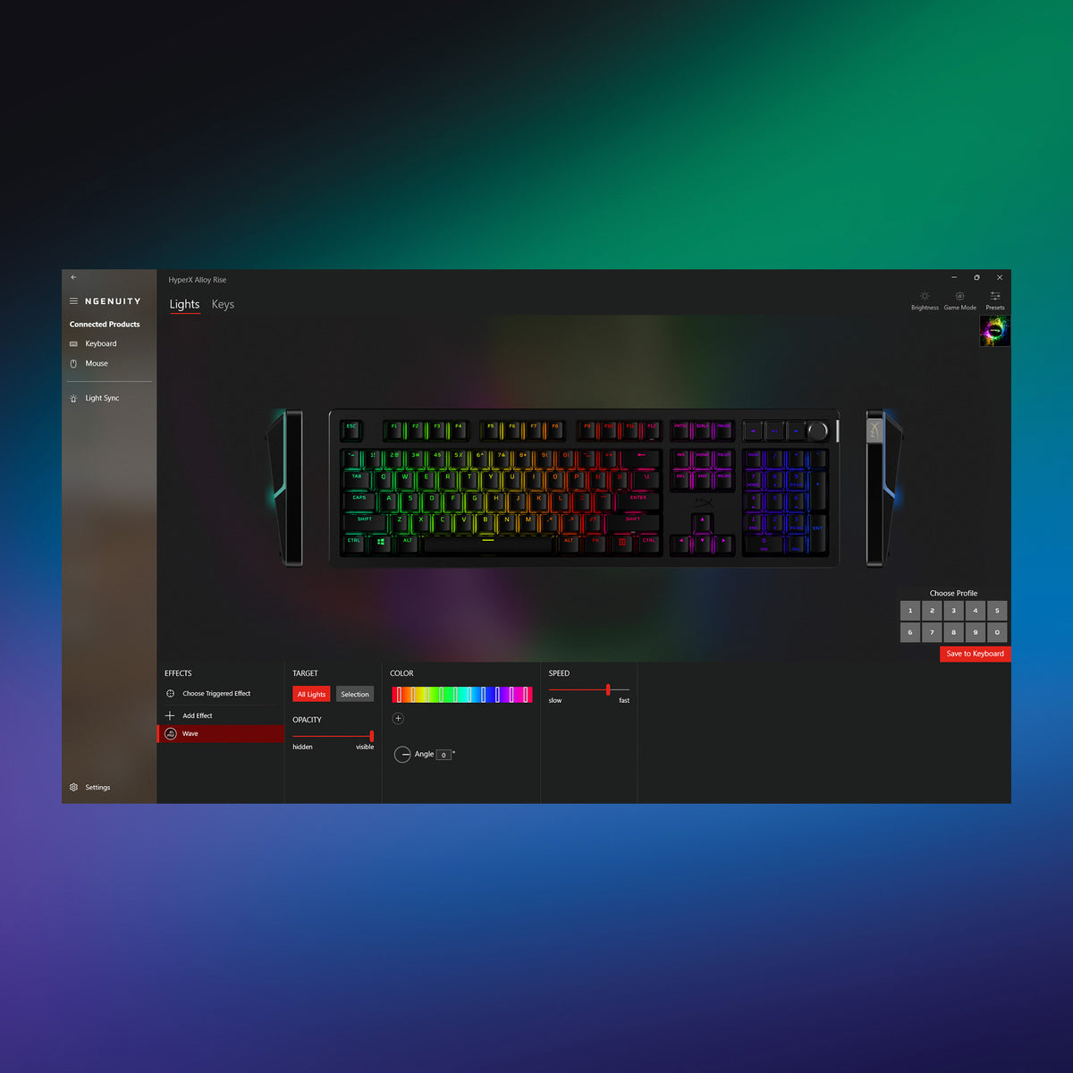 Clavier mécanique HyperX Alloy Rise RGB - Interrupteurs linéaires HyperX - QWERTY US INT