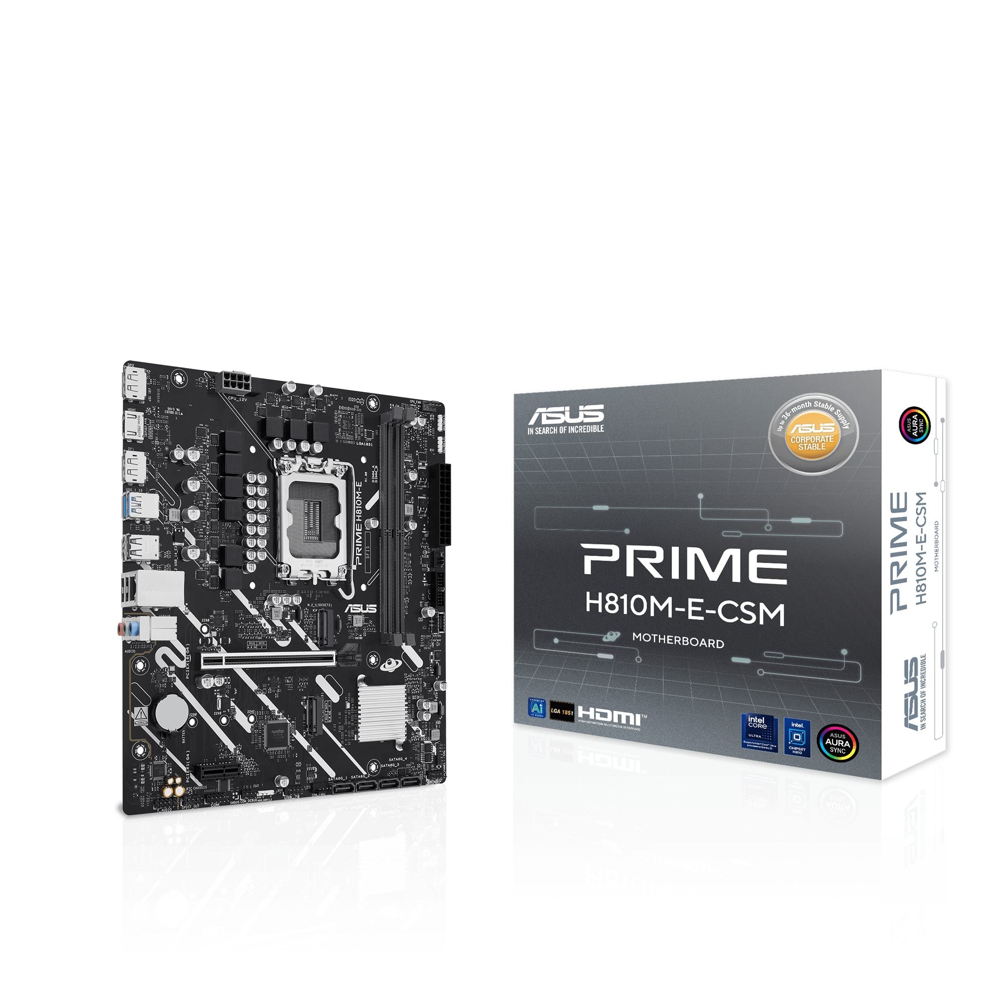 ASUS PRIME H810M-E-CSM Micro-ATX motherboard PCIe 4.0 2xM.2 DDR5 1xHDMI 2xDisplayPort