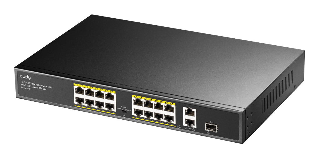 Cudy FS1018PS1 commutateur réseau Fast Ethernet (10/100) Connexion Ethernet, supportant l'alimentation via ce port (PoE) Gris