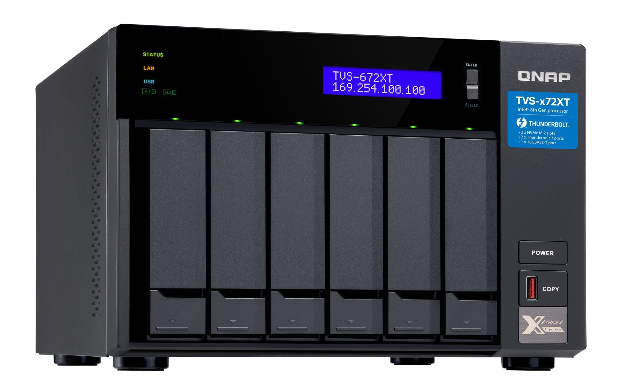 6-Bay NAS Core i3 8GB RAM Thunderbolt 3