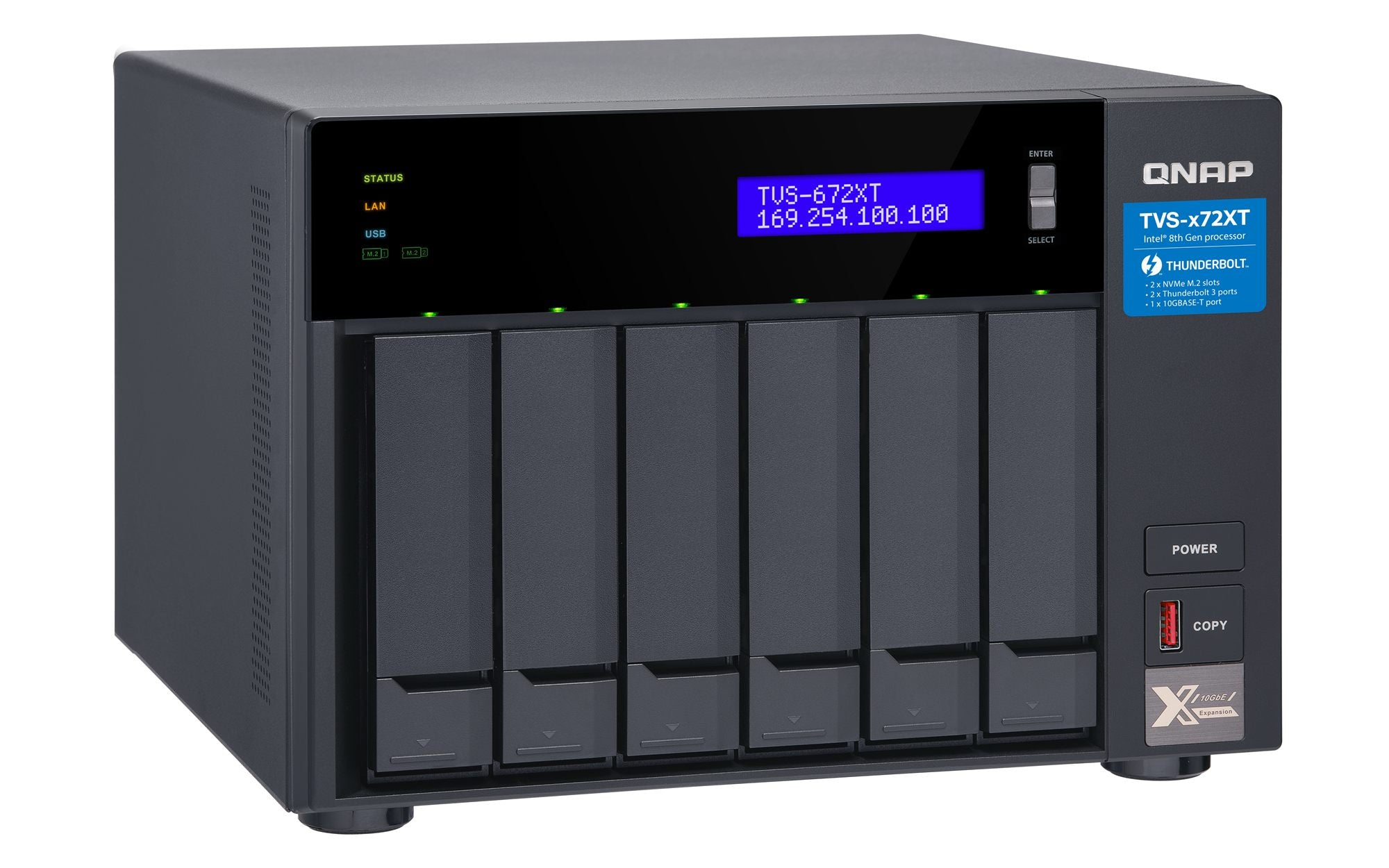 6-Bay NAS Core i3 8GB RAM Thunderbolt 3