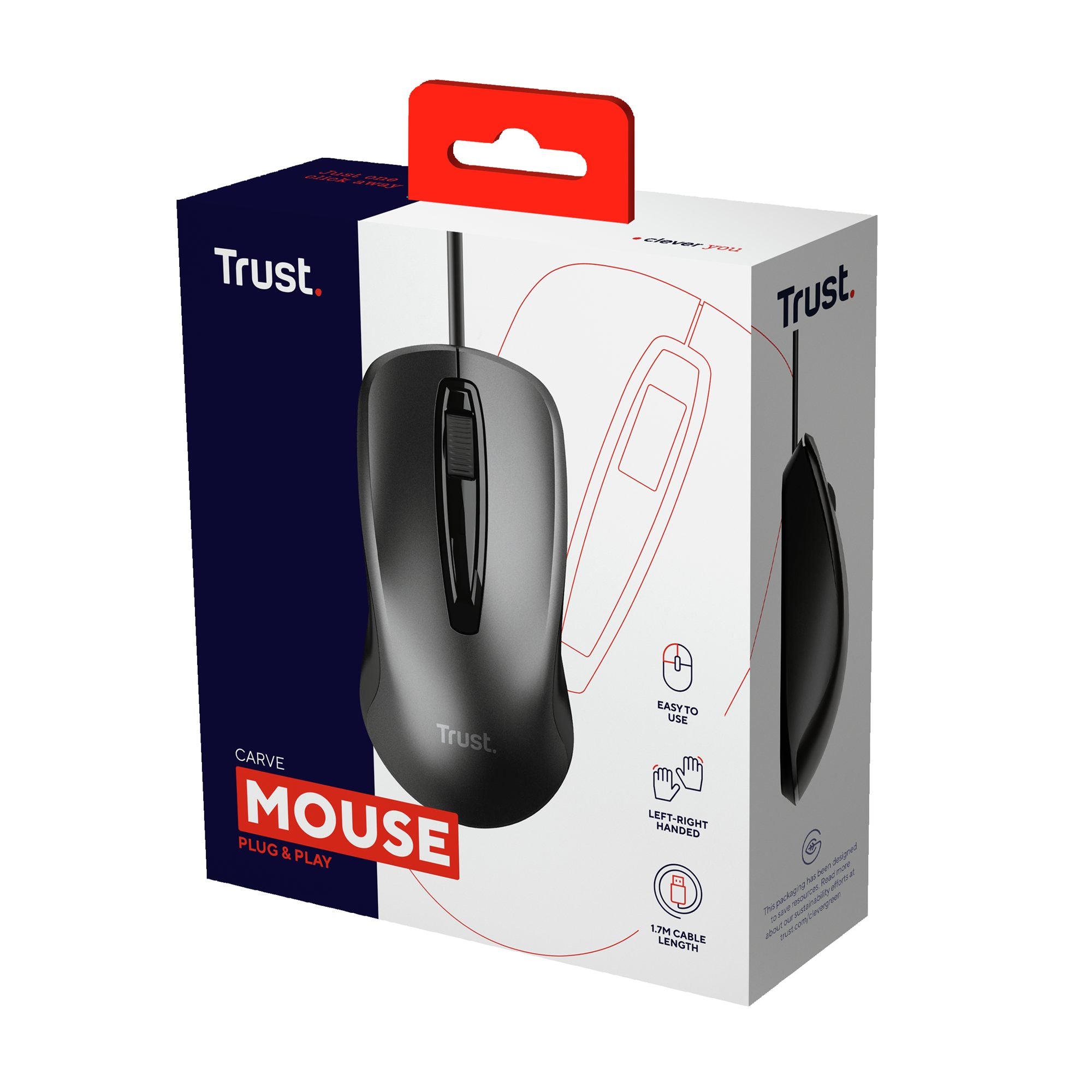 TRUST Souris filaire CARVE USB - Noire