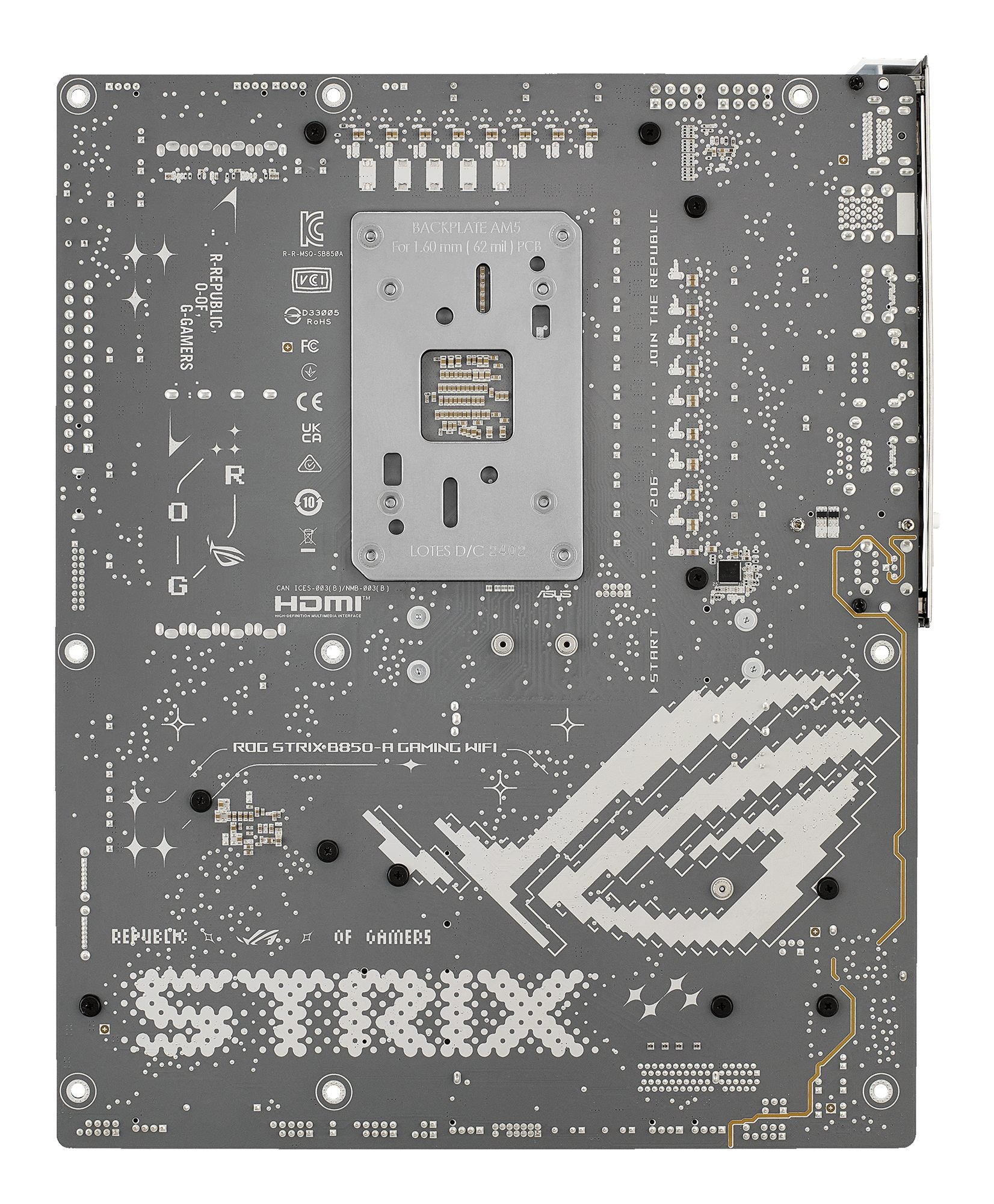 ASUS ROG STRIX B850-A GAMING WIFI AM5 DDR5 ATX MB 1xHDMI 1xDP 4xM.2 2xSATA