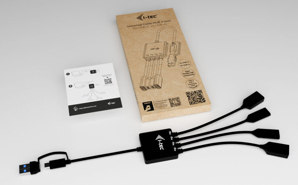 I-TEC USB-C/USB-A Cable HUB 4 port 2x USB-C 3.2 Gen 1 2x USB-A 3.2 Gen 1