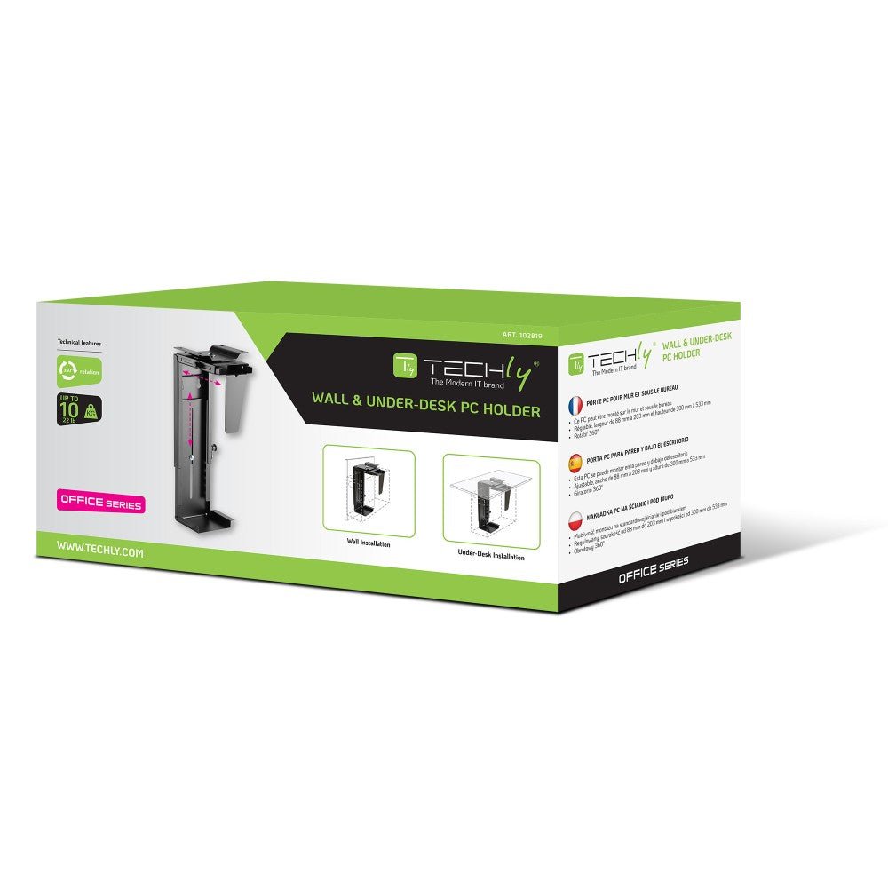 Techly ICA-CS 66 Support d'ordinateur haut rotatif