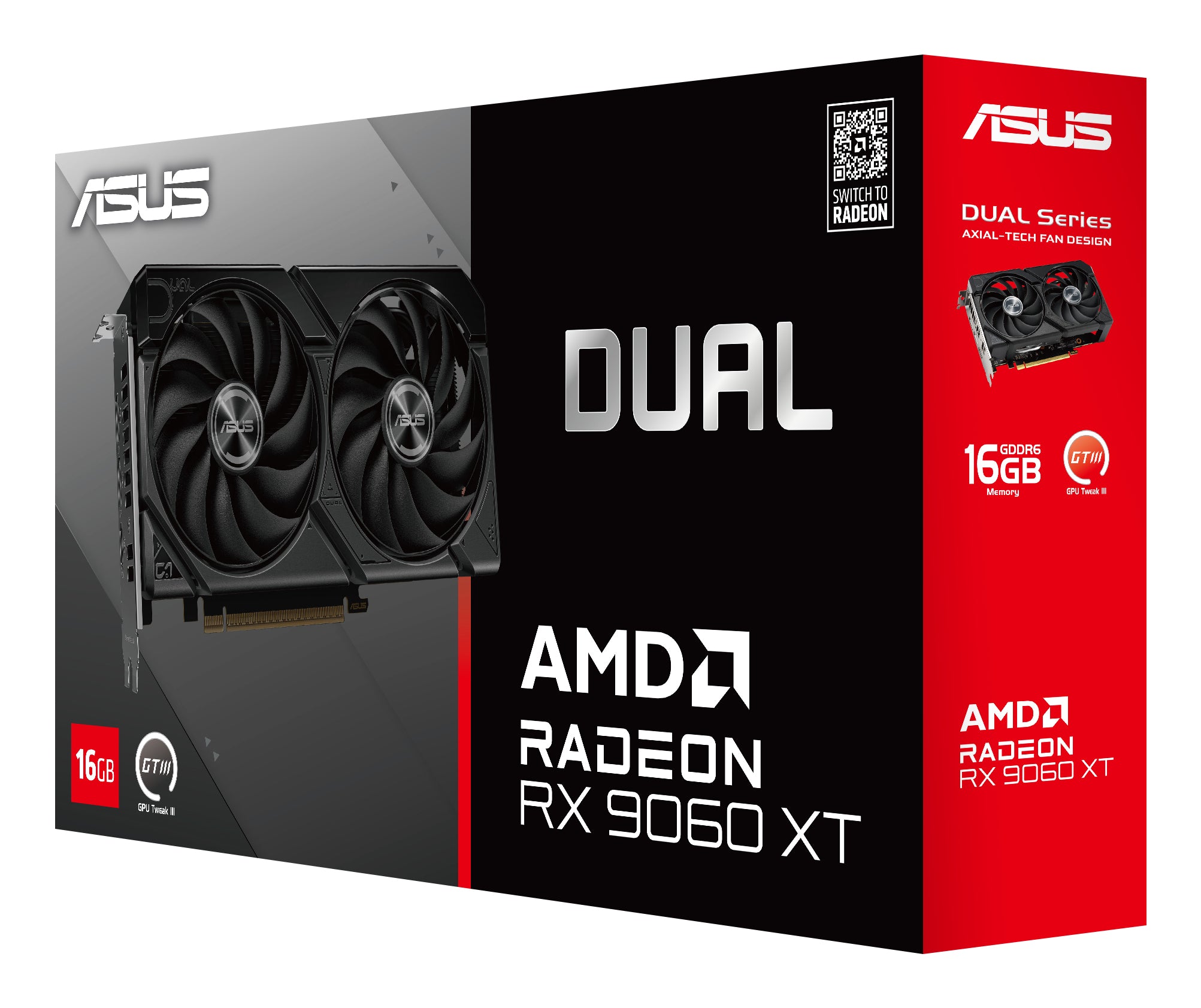 ASUS DUAL RX 9060 XT 16Go GDDR6 2xDP 1xHDMI