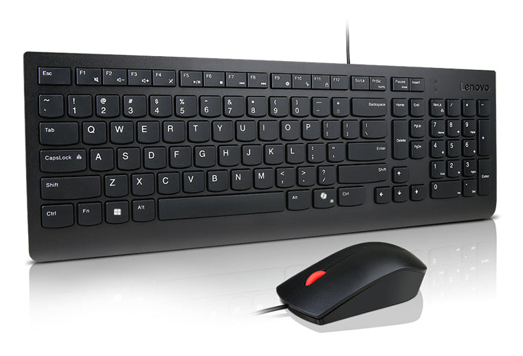 LENOVO Essential Wired Combo - Ensemble clavier et souris - USB - AZERTY - Français - noir - ThinkRed