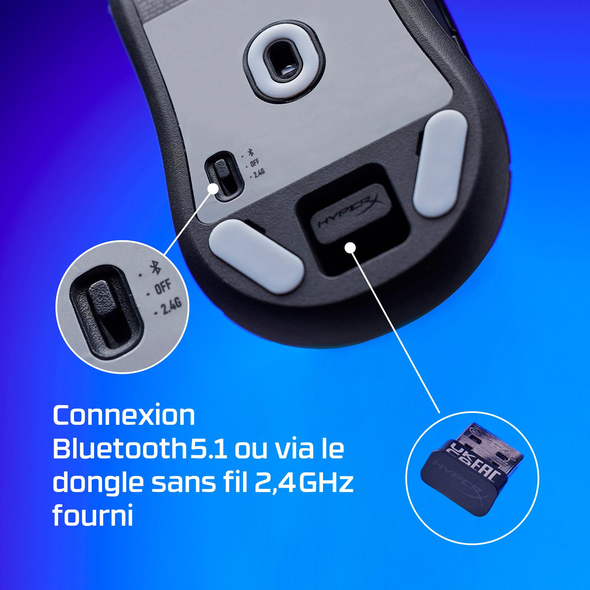 Souris de jeu sans fil HyperX Pulsefire Haste 2 mini - HyperX 26K 26000 DPI 59g noire