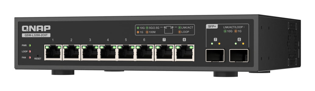 QSW-L3208-2C6T 6 ports 10Gbps 2 ports