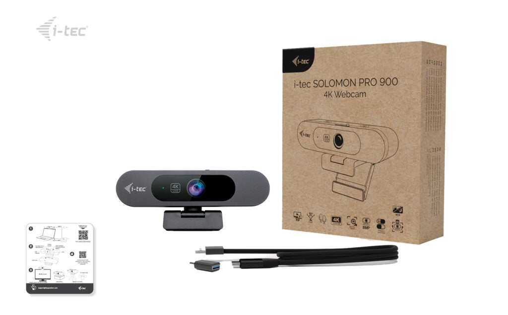 I-TEC SOLOMON PRO 900 4K Webcam AI Auto Framing