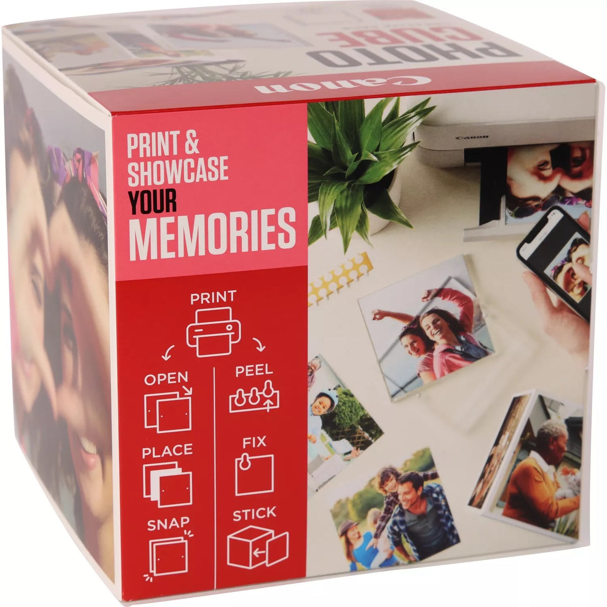 CANON pp-201 Ink Cartridge 5x5 Photo Cube Creative Pack White Pink
