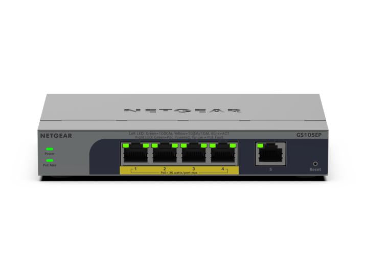 NETGEAR 5PT GB PLUS SWICH W/ POE+ GS105EP